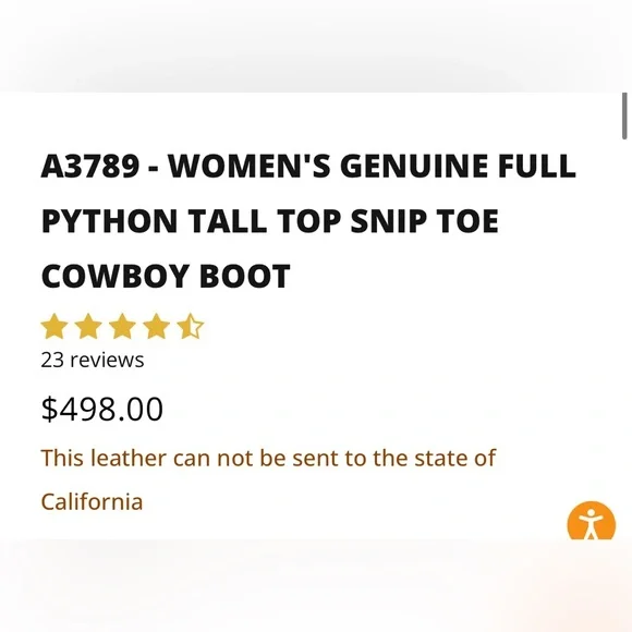 Genuine Snakeskin Leather Western Boots - Picture 6 of 6